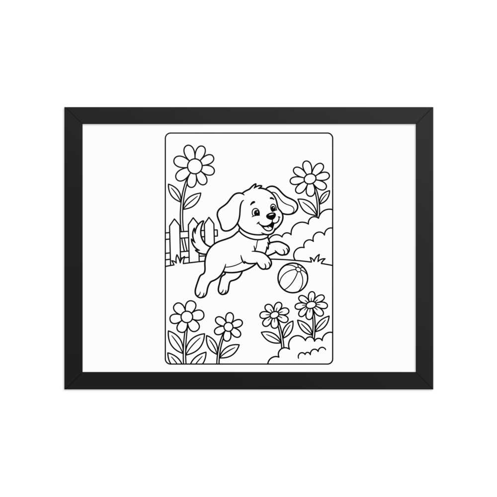 Custom line-art framed poster from your photo — Color: Red Oak, Size: 12″×16″