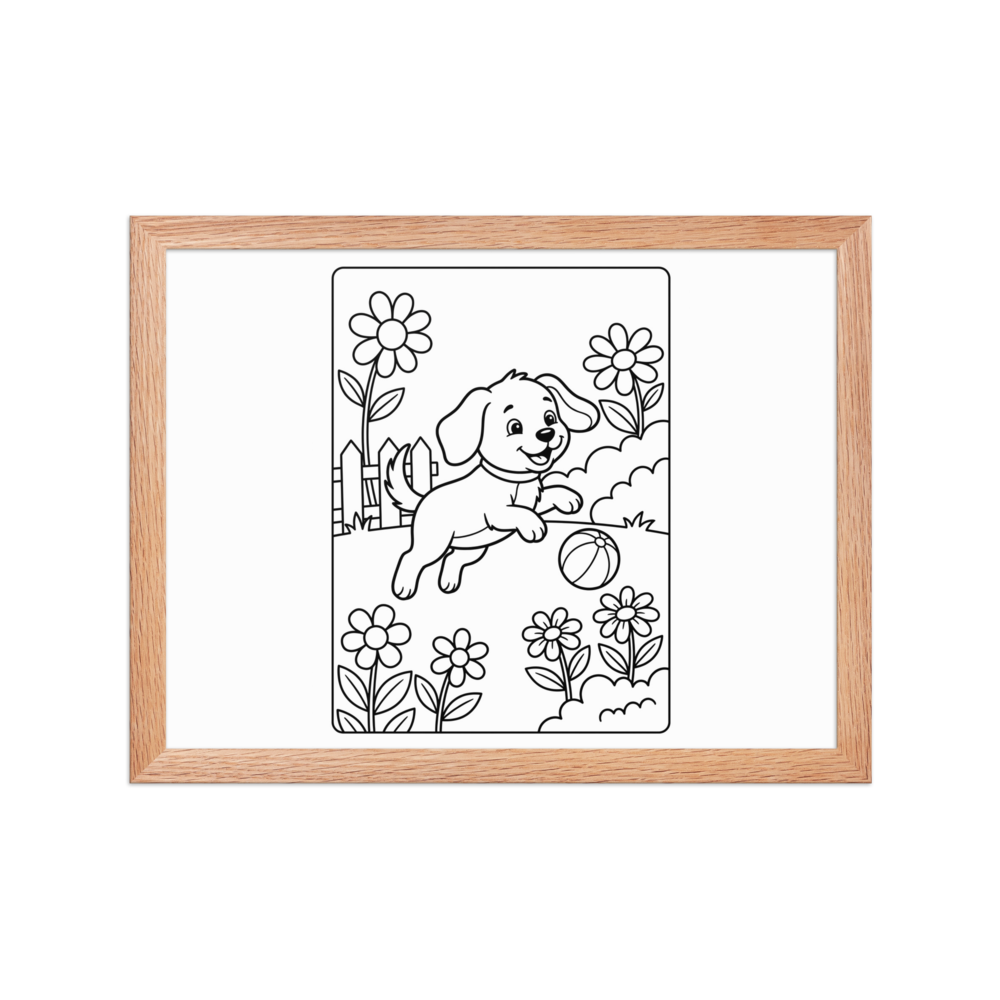 Custom line-art framed poster from your photo, shown with an example photo