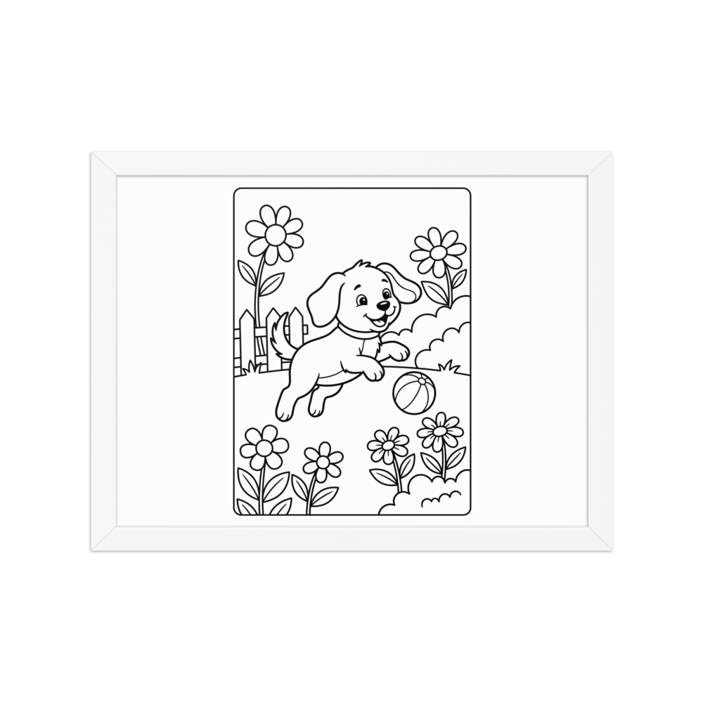 Custom line-art framed poster from your photo, shown with an example photo