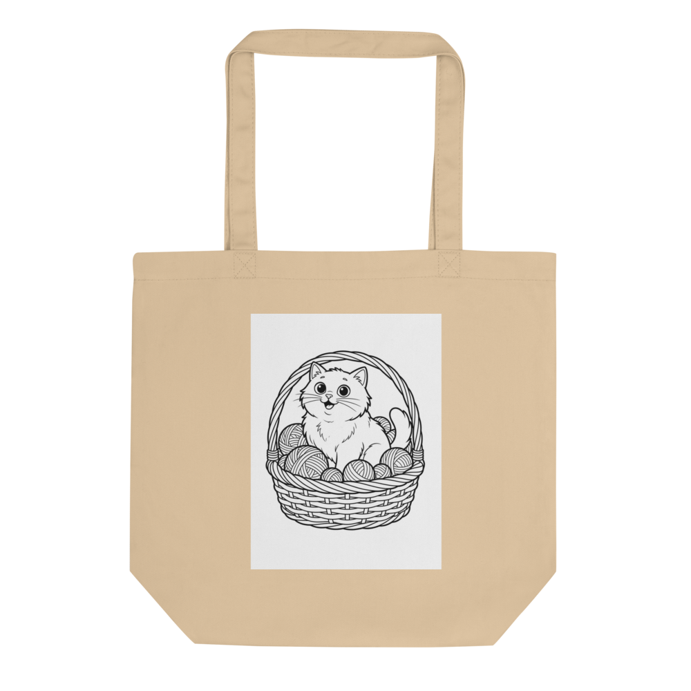 Custom coloring tote bag from your photo, shown with an example photo
